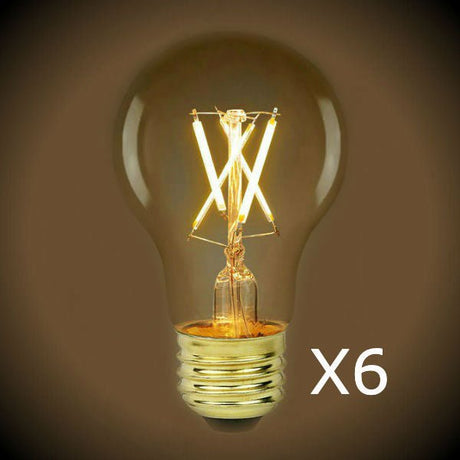 LED Filament Light Bulb - A19 - 60W Equal - 2700K - 6 Pack - Nostalgicbulbs.com