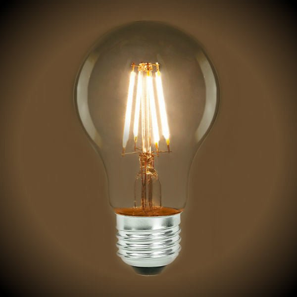 LED Filament Light Bulb - A19 Vintage - 7 Watt - Clear - 2700K - 800 Lumens - Nostalgicbulbs.com