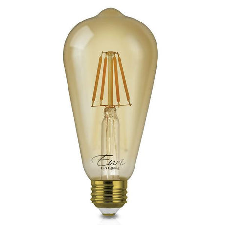 LED Filament ST19 Vintage Bulb - 4.9 Watt - 2200K - Amber Glass - Nostalgicbulbs.com