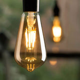 LED Filament ST19 Vintage Bulb - 4.9 Watt - 2200K - Amber Glass - Nostalgicbulbs.com