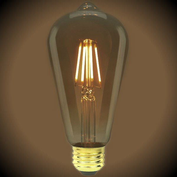 LED Filament ST19 Vintage Bulb - 4.9 Watt - 2200K - Amber Glass - Nostalgicbulbs.com