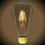 LED Filament ST19 Vintage Bulb - 4.9 Watt - 2200K - Amber Glass - Nostalgicbulbs.com