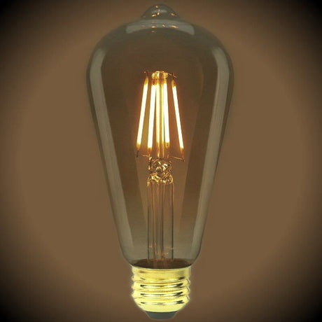 LED Filament ST19 Vintage Bulb - 4.9 Watt - 2200K - Amber Glass - Nostalgicbulbs.com