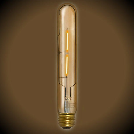 LED Filament Vintage Tubular T10 Bulb - 25 Watt Equal - Nostalgicbulbs.com