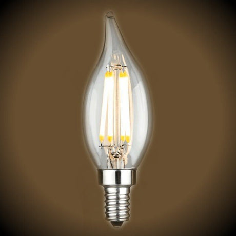 LED Flame Tip Filament Bulb - 3.5 Watt - CA10 - Clear - Nostalgicbulbs.com