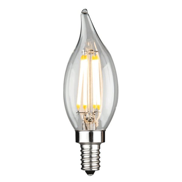 LED Flame Tip Filament Bulb - 3.5 Watt - CA10 - Clear - Nostalgicbulbs.com