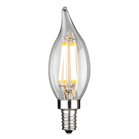 LED Flame Tip Filament Bulb - 3.5 Watt - CA10 - Clear - Nostalgicbulbs.com