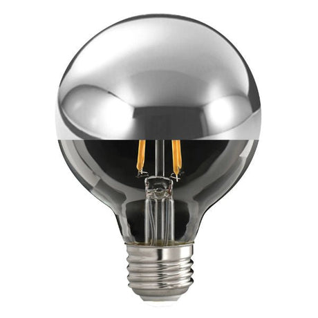 LED Silver Bowl G25 Globe Bulb - 4.5 Watt - Clear - 2700K - 350 Lumens - Nostalgicbulbs.com