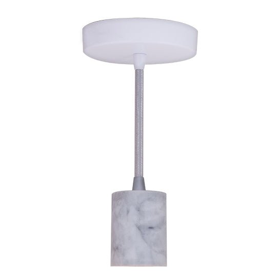 Marble White Socket Pendant Light - 10 ft. Cord - Nostalgicbulbs.com
