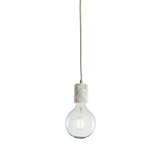 Marble White Socket Pendant Light - 10 ft. Cord - Nostalgicbulbs.com