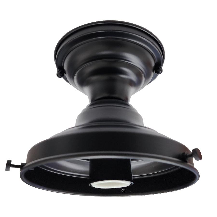 Matte Black Schoolhouse Fixture - 6" Glass Holder - Nostalgicbulbs.com