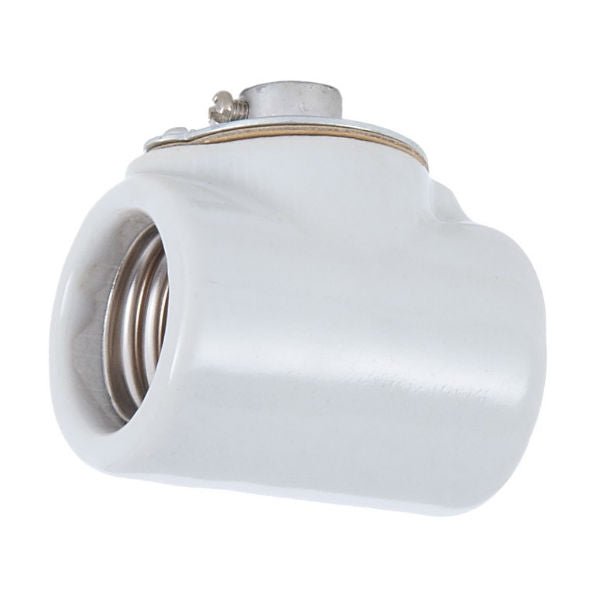 Medium Base Duplex Body Socket - Glazed Porcelain - Nostalgicbulbs.com