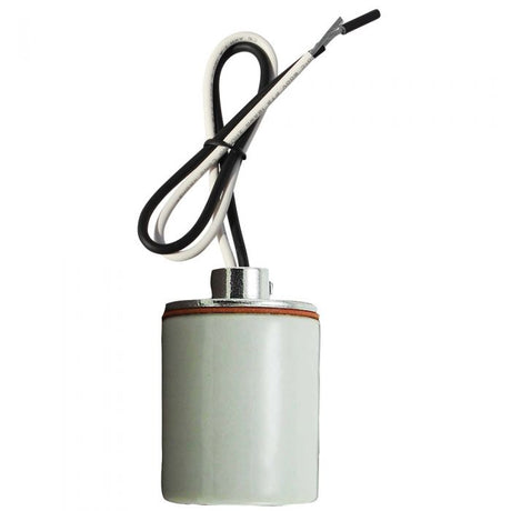 Medium Base Glazed Porcelain Lamp Socket with 18" Leads - Nostalgicbulbs.com