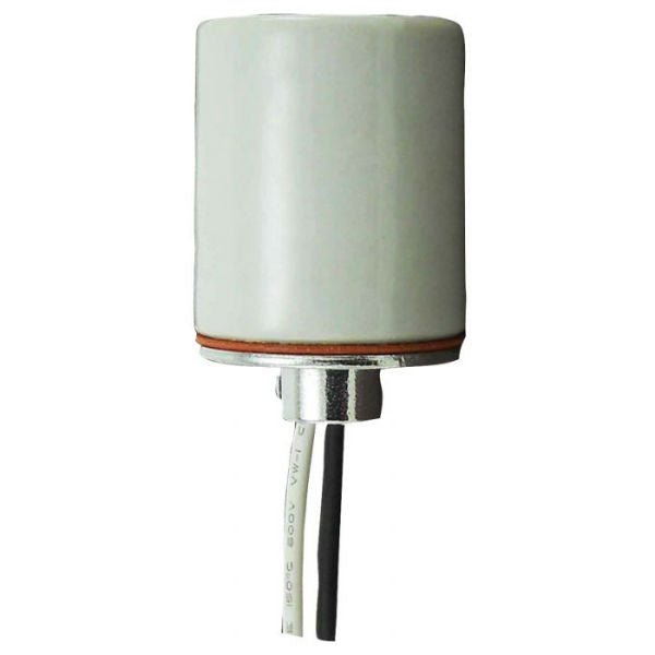 Medium Base Glazed Porcelain Lamp Socket with 18" Leads - Nostalgicbulbs.com