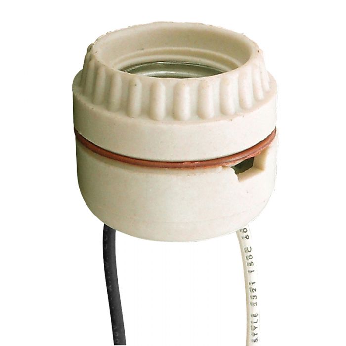 Medium Base Porcelain Sign Lamp Socket with 6" Leads - Nostalgicbulbs.com