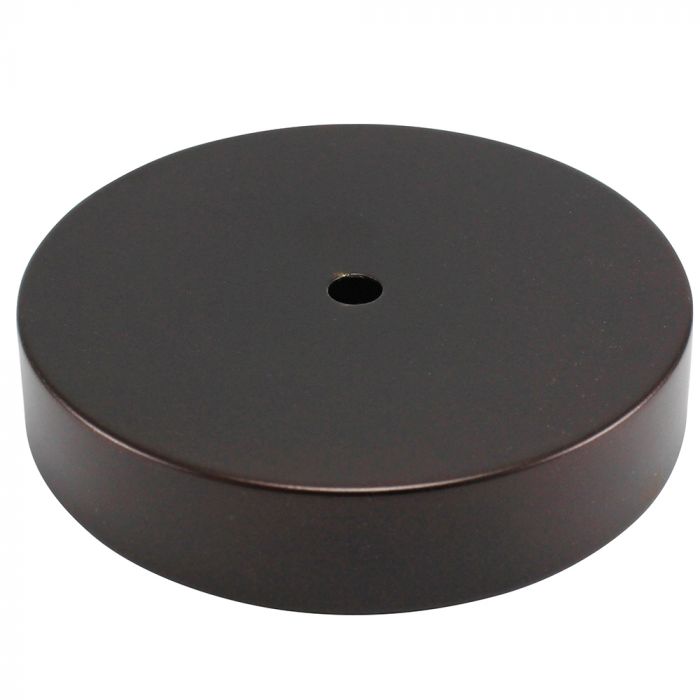 Metal Table Lamp Base - 5" Diameter - Bronze - No Side Hole - Nostalgicbulbs.com