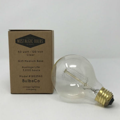 Nostalgic Globe G25 Vintage Light Bulb 60 Watt - Nostalgicbulbs.com