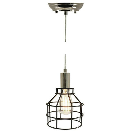 Nostalgic Industrial Bronze and Nickel Caged Pendant Light - Nostalgicbulbs.com