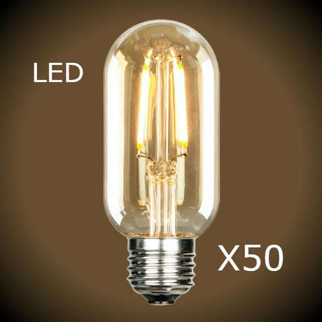 Nostalgic LED Filament Bulb -1.5 Watt - Radio Style T14 - 2200K - 50 Bulb Pack - Nostalgicbulbs.com