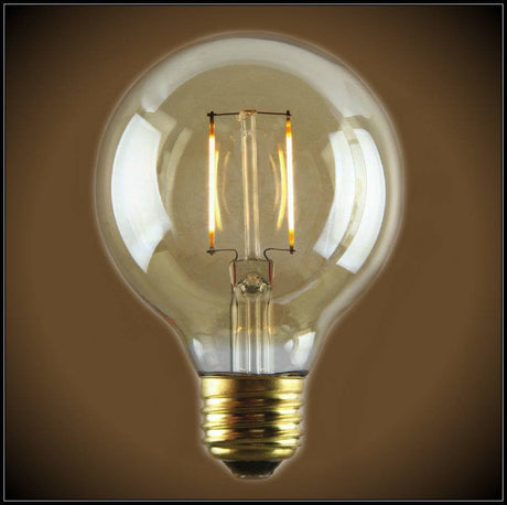 Nostalgic LED Filament Edison Bulb - 2 Watt - G25 Globe - Nostalgicbulbs.com