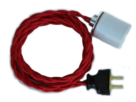 Nostalgic Red Twisted Cord Lamp - Nostalgicbulbs.com