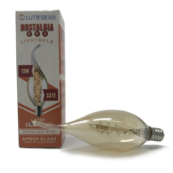 Nostalgic Vintage Light Bulb - Swirl Tip 13 Watt - 120V - Nostalgicbulbs.com