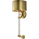 One Lights Natural Brass 8 Inch Wall Sconce - Nostalgicbulbs.com