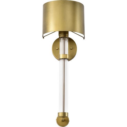 One Lights Natural Brass 8 Inch Wall Sconce - Nostalgicbulbs.com