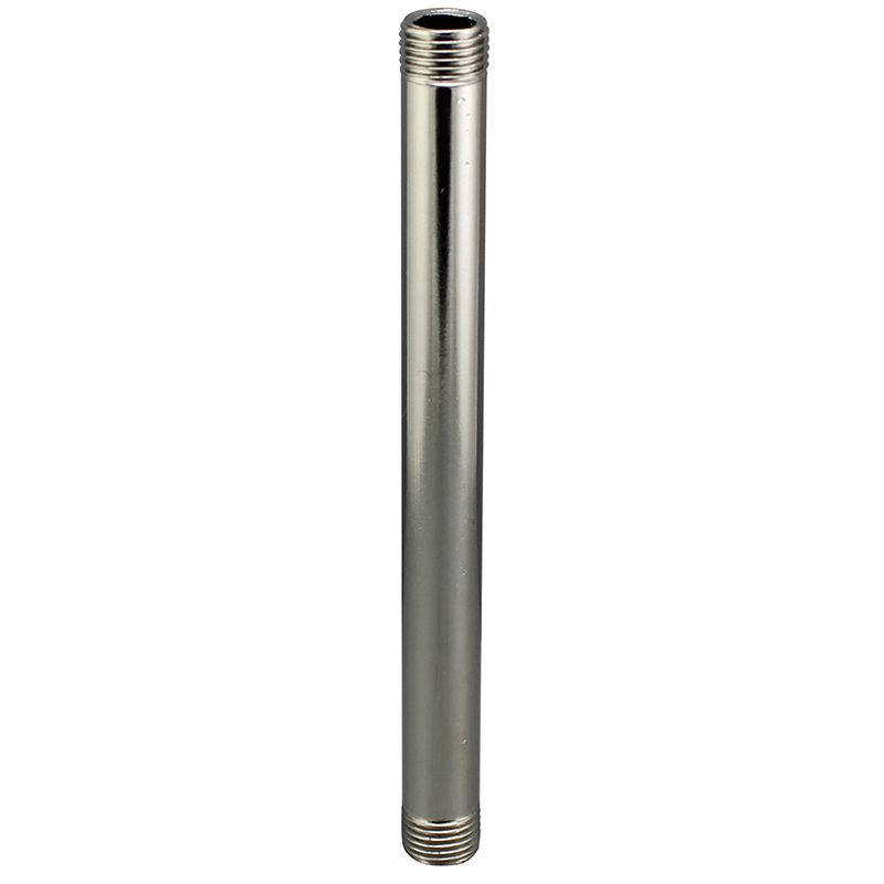 Outside Threaded Steel Pipe - Polished Nickel Finish - Nostalgicbulbs.com