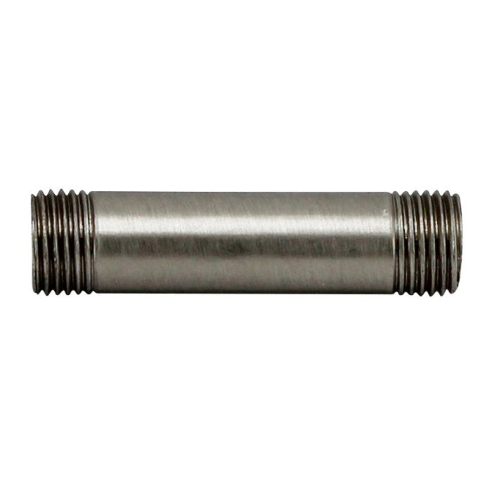 Outside Threaded Steel Pipe - Satin Nickel Finish - Nostalgicbulbs.com