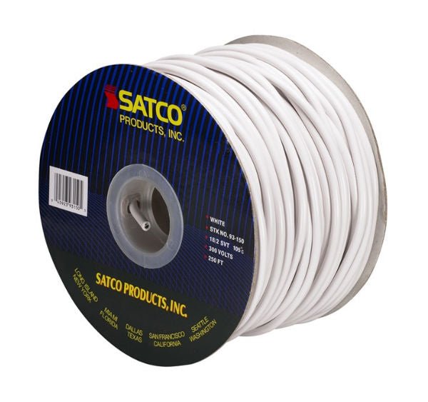 Pendant White Round 2 Conductor Cord- 100 FT. Spool - Nostalgicbulbs.com