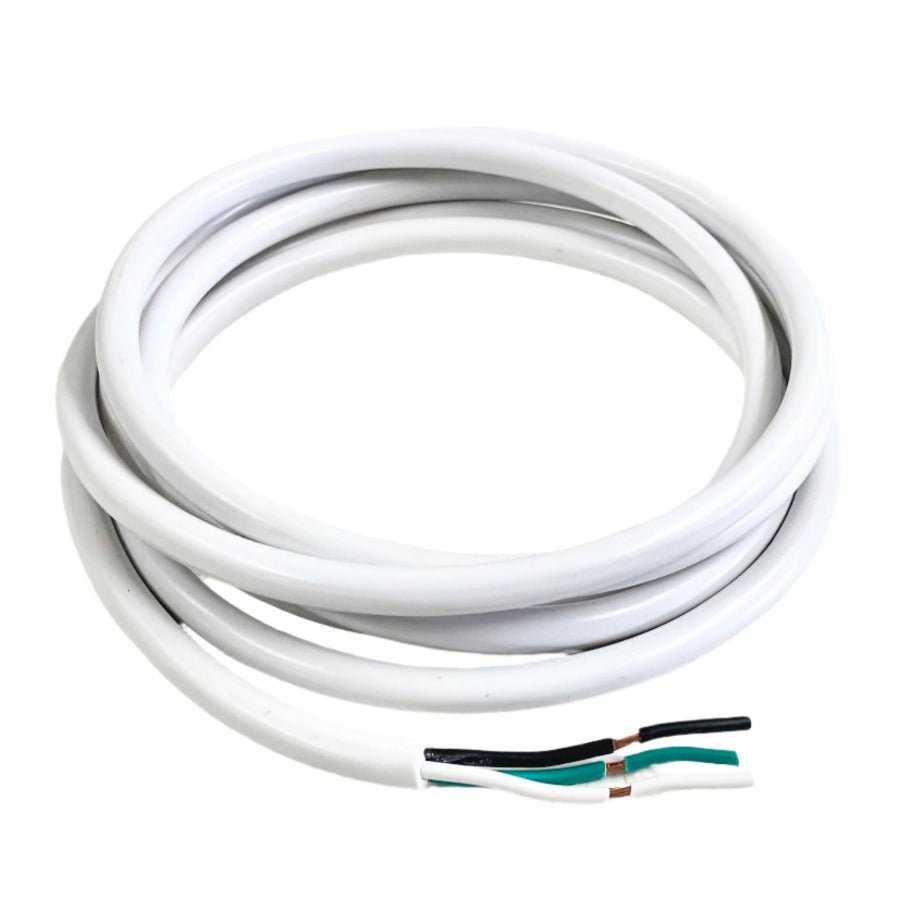 Pendant White Round 3 Conductor Cord - 100 FT. Spool - Nostalgicbulbs.com