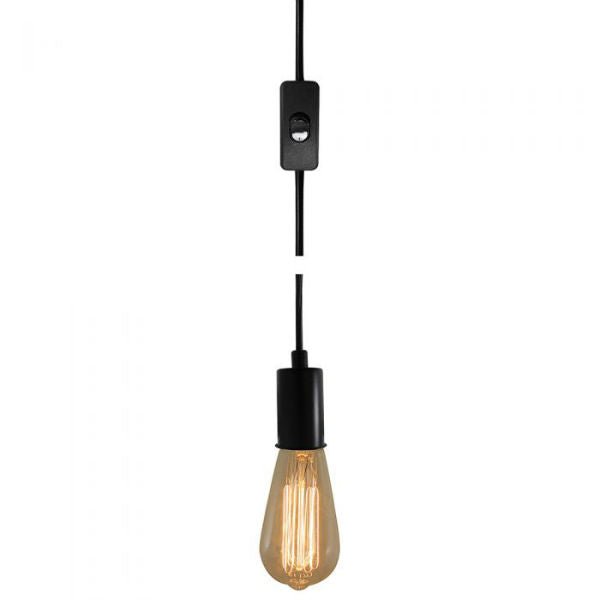 Plug-In Wide Cage Pendant Lamp - 15 ft. Cord and On/Off Switch - Nostalgicbulbs.com