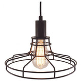 Plug-In Wide Cage Pendant Lamp - 15 ft. Cord and On/Off Switch - Nostalgicbulbs.com