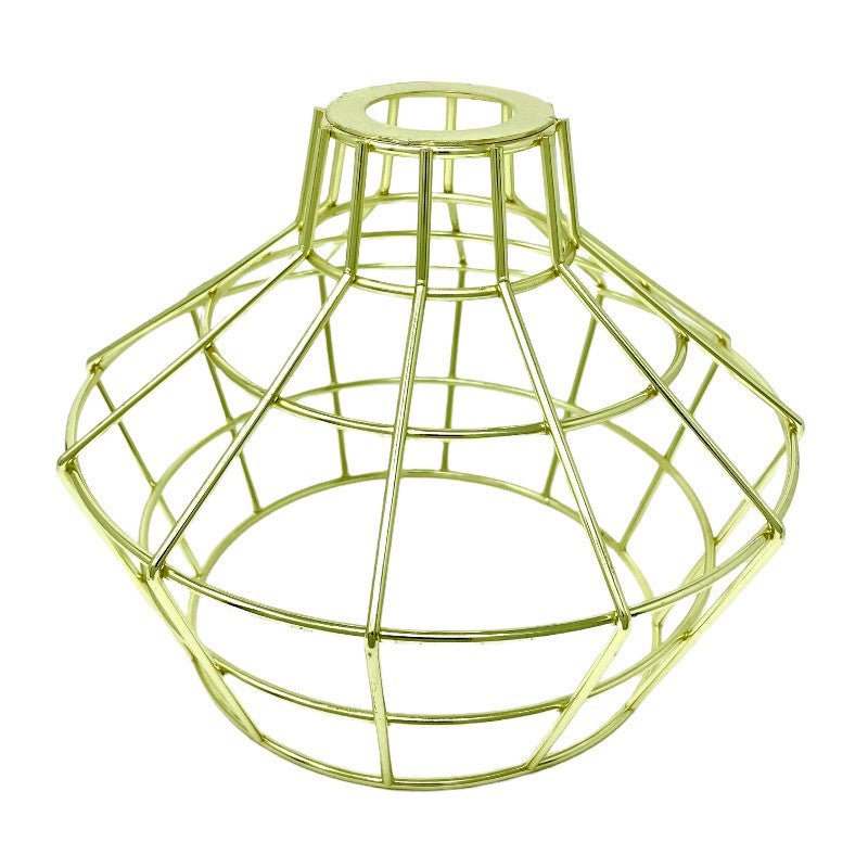 Polished Brass Light Bulb Basket Style Cage - Large Washer Mount - Nostalgicbulbs.com