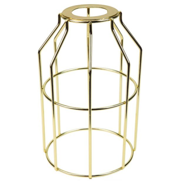 Polished Brass Light Bulb Cage - Large Washer Mount - Nostalgicbulbs.com