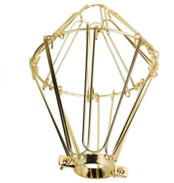 Polished Brass Small Wire Lamp Guard - Cage - Nostalgicbulbs.com