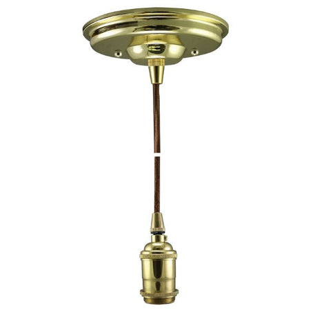 Polished Brass UNO Threaded Socket Pendant Light - Nostalgicbulbs.com