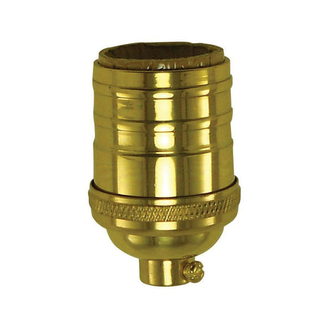 Polished & Lacquered Solid Brass Short Light Socket - Nostalgicbulbs.com