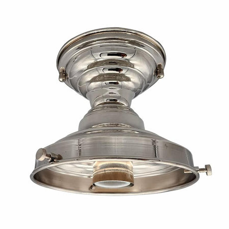 Polished Nickel Schoolhouse Fixture - 6" Glass Holder - Nostalgicbulbs.com