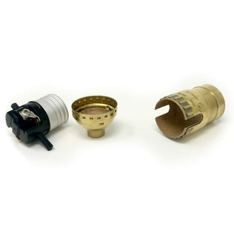 Push Through Brass Socket With Set Screw - Nostalgicbulbs.com