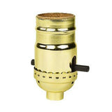 Push Through Gilt Brass Lamp Socket - Nostalgicbulbs.com