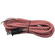 Red and White Cloth Covered Cord with molded Plug - 10 ft. - Nostalgicbulbs.com