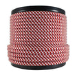 Red and white round SVT-2 cloth covered cord - 100 ft. Spool - Nostalgicbulbs.com