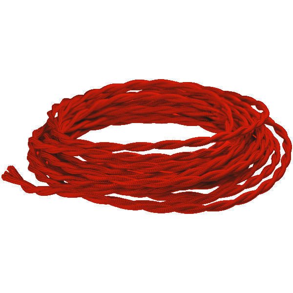 Red Twisted Cloth Wire - Per ft. - 18 AWG - Nostalgicbulbs.com