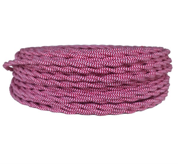 Red & White Twisted Wire - Per ft. - 18 AWG - Nostalgicbulbs.com