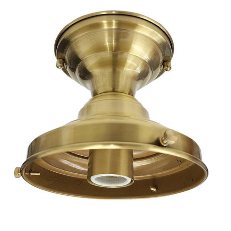 Satin Brass Schoolhouse Fixture - 6" Glass Holder - Nostalgicbulbs.com