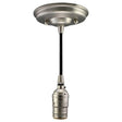 Satin Nickel Finish Bare Socket Pendant Light - Nostalgicbulbs.com