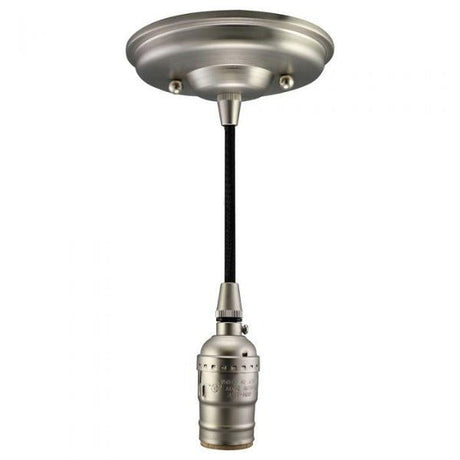 Satin Nickel Finish Bare Socket Pendant Light - Nostalgicbulbs.com