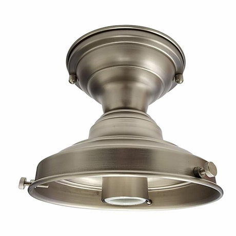 Satin Nickel Schoolhouse Fixture - 6" Glass Holder - Nostalgicbulbs.com